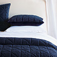 Nova Quilted Velvet Standard Sham in Indigo