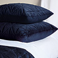 Nova Quilted Velvet Standard Sham in Indigo