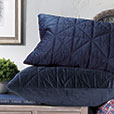 Nova Quilted Velvet Standard Sham in Indigo