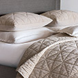 Nova Quilted Velvet Standard Sham in Ivory