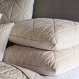 Nova Quilted Velvet Standard Sham in Ivory