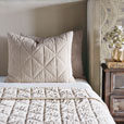 Nova Quilted Velvet Standard Sham in Ivory