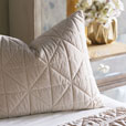 Nova Quilted Velvet Standard Sham in Ivory