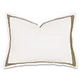 Tessa Satin Stitch Standard Sham in Ivory/Brown