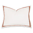 Tessa Satin Stitch Standard Sham in Ivory/Scarlet