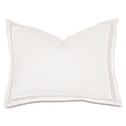 Tessa Satin Stitch Standard Sham in Ivory/White