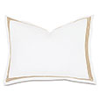 Tessa Satin Stitch Standard Sham in White/Antique