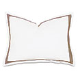 Tessa Satin Stitch Standard Sham in White/Brown