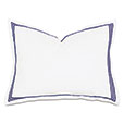 Tessa Satin Stitch Standard Sham in White/Navy