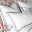 Juliet Lace Standard Sham in White/Fawn