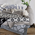 Carnaby Modern Birds Eye Throw In Black