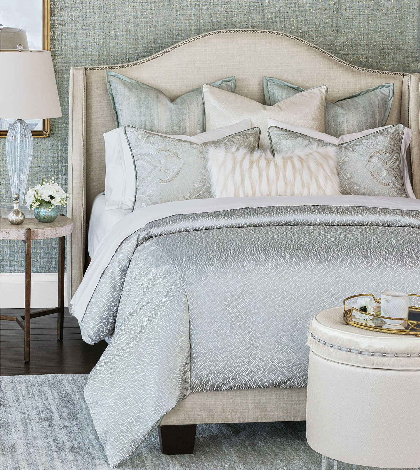 Danae Embroidered Standard Sham (right) | Eastern Accents